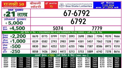 rajshree 50 lottery result today evening 7.30 pm live|Rajshree Lottery Result Today – Check now! .